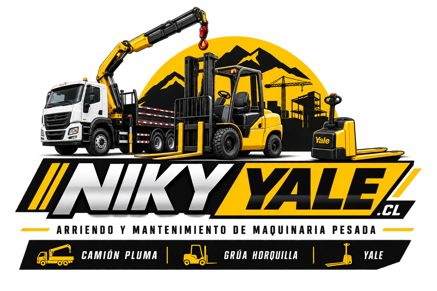 Camión pluma, grúa horquilla y equipo Yale — Niky Yale